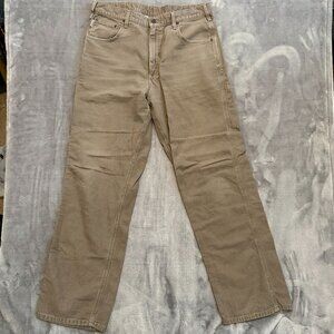 Vintage Carhartt B159 Tan Duck Canvas Work Pants Loose Fit 36x34 Broken In